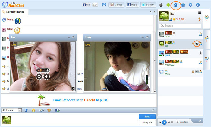 Public Video Chat of 123FlashChat, Video Chat, Flash Chat, Chat Software, PHP Chat
