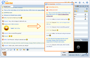 Live Show of 123 Flash Chat. The Live Show feeds a website with dynamic content through a chat room.